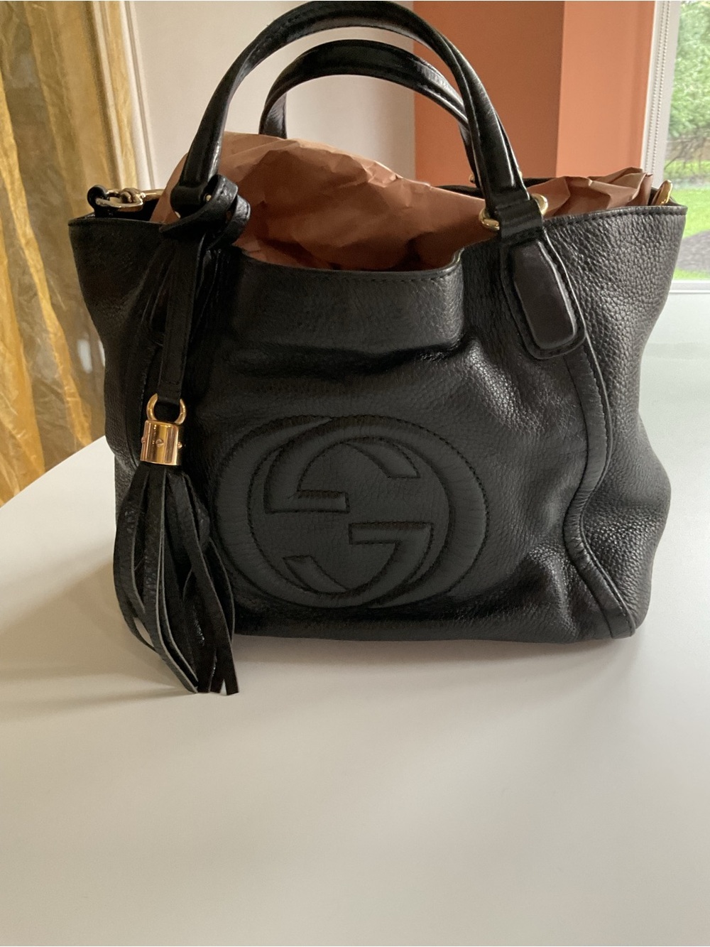 Gucci Soho Black Pebbled Leather Tote and Wallet - Picture 1 of 10